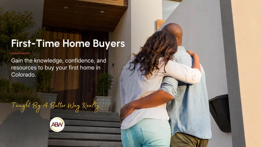 Couple outside their new home representing first-time home buyers in Colorado